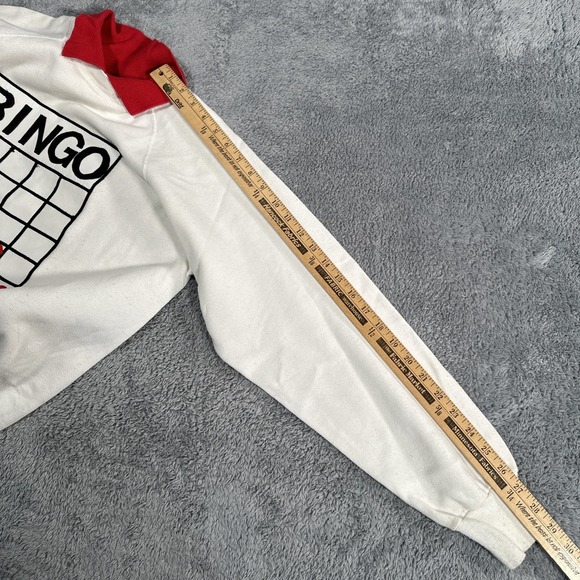 Vintage 1980s Bingo Granny Sweatshirt SZ L Retro Classic USA Hearts Retro - Picture 9 of 11